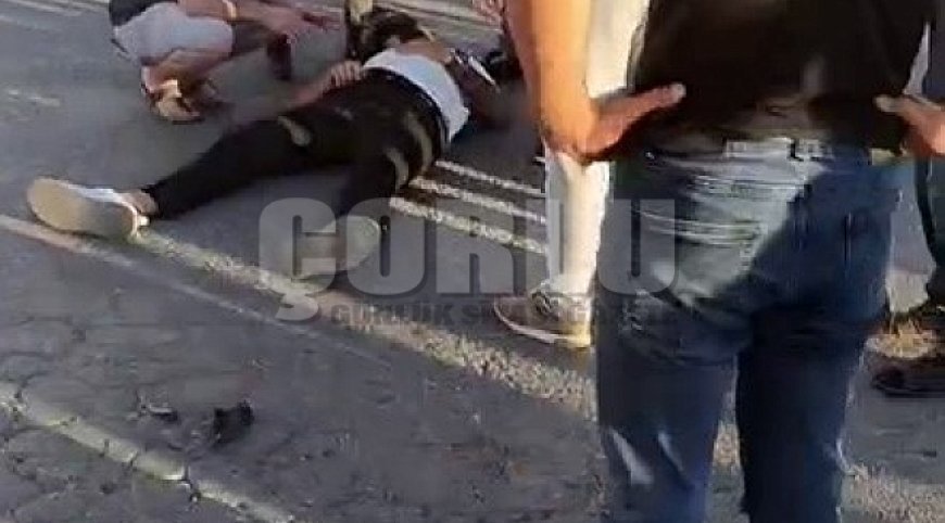 Cadde üzerinde motosiklet ve otomobil çarpıştı: 1 yaralı