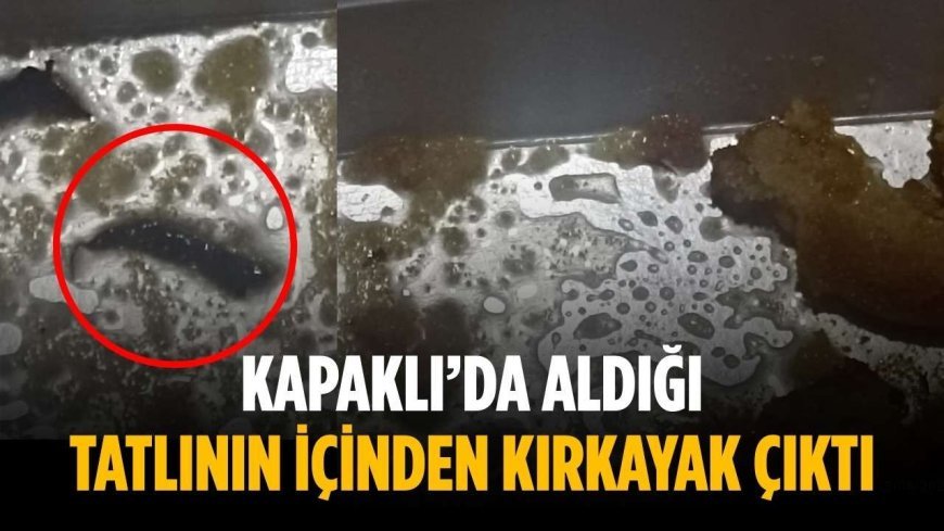 Kapaklı’da aldığı tatlının içinden kırkayak çıktı