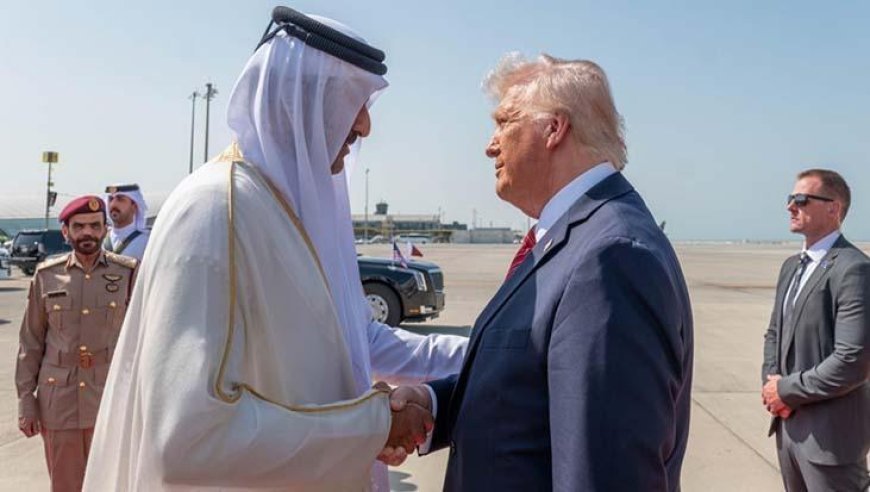 ABD Başkanı Trump, Doha'da yakıt molası sırasında Katar Emiri Al Sani ile görüştü