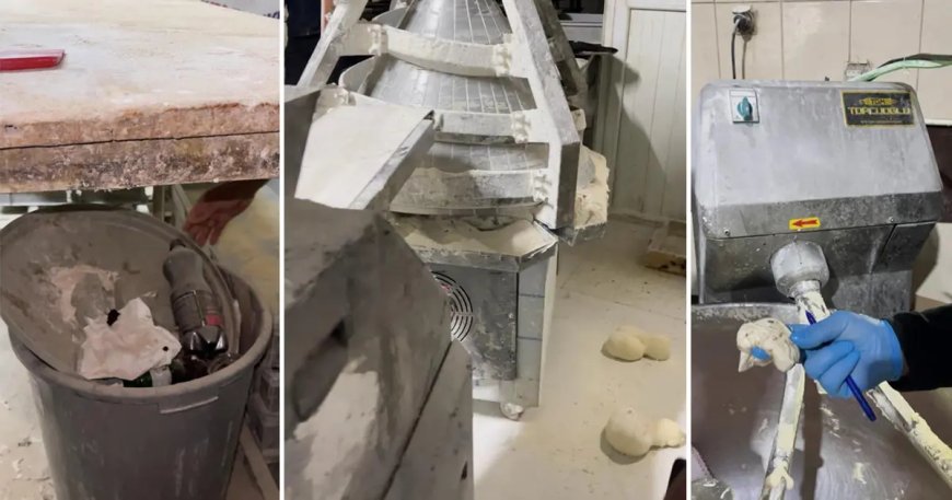 Fırın denetiminde mide bulandıran görüntü