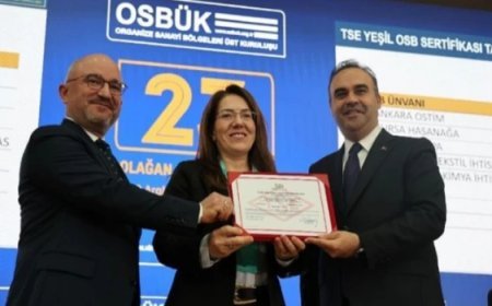 ÇOSB’YE YEŞİL OSB SERTİFİKASI VERİLDİ