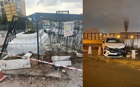 Ankara'daki Tezveren Sultan Türbesi'ne otomobil çarptı