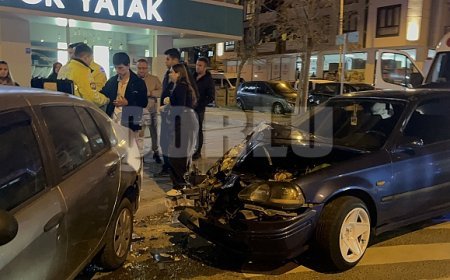 Tekirdağ’da kaza anı araç kamerasında: Park halindeki otomobili biçti