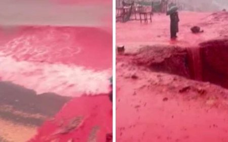 SON DAKİKA HABERLER: Deniz kırmızıya büründü, gören bir daha baktı! Hürmüz Adası'nda ilginç manzara