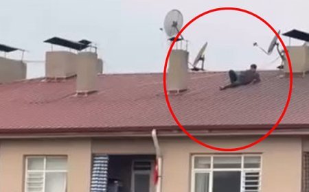 Amatör Lig maçını çatıda uzanarak izledi; o anlar kamerada
