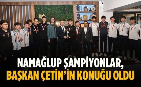 Namağlup şampiyonlar, Başkan Çetin’in konuğu oldu