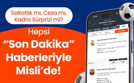Sakatlık mı, Ceza mı, Kadro Sürprizi mi? Hepsi 'Son Dakika' Haberleriyle Misli’de!
