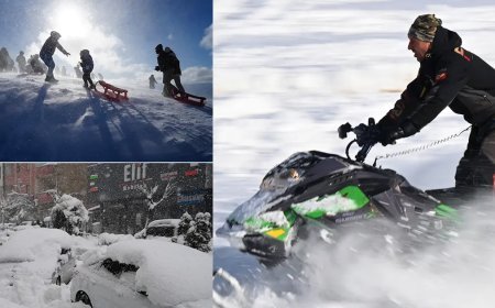 Yurttan kar manzaraları. Kimine eziyet kimine eğlence