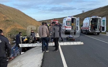 Tekirdağ'da su kanalına düşen otomobildeki çift yaralandı