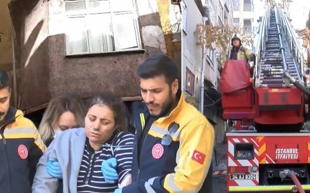 Şişli'de korku dolu anlar. Evinin yandığını görüp sinir krizi geçirdi