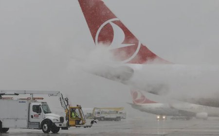 Uçuşlara kar engeli. THY ve AJet'ten sefer iptalleri