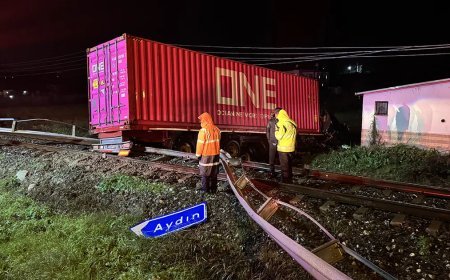 Aydın'da tren yoluna giren TIR'ın sürücüsü öldü