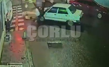 Çorlu'da feci kaza kamerada