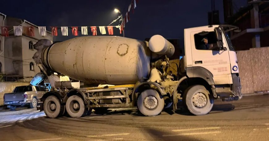 Beton mikseri şoförünün feci ölümü