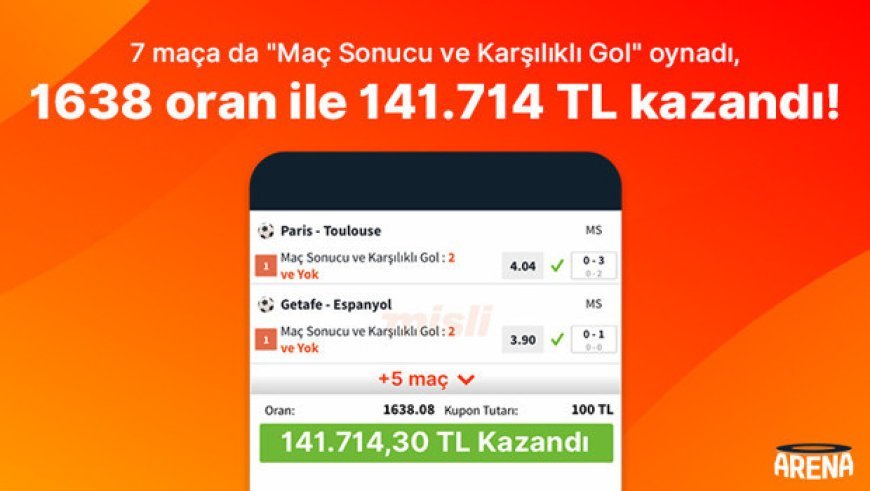 Yok böyle oran! Misli’de 7 maça oynadı, 141.714 TL kazandı!