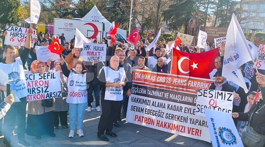 Çorlu'da işçilerinden hak arayışı eylemi