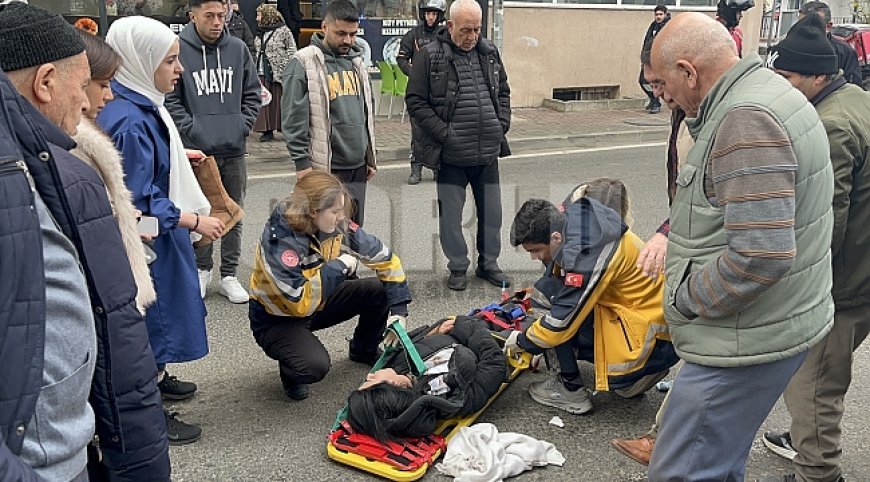 Aracın yayaya çarptığı anlar kameraya yansıdı