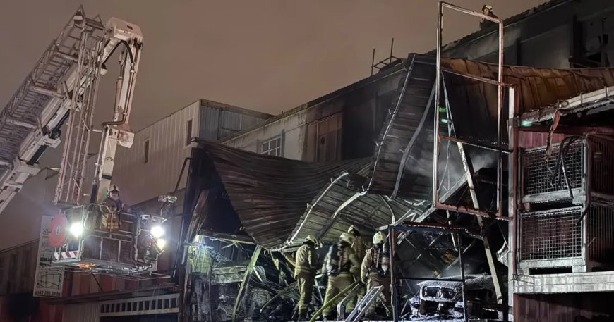 Oto sanayide yangın. Bir kişi hayatını kaybetti