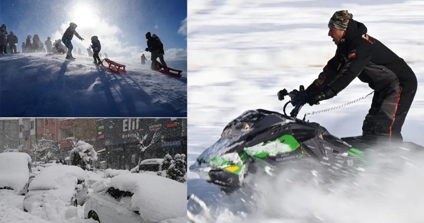 Yurttan kar manzaraları. Kimine eziyet kimine eğlence