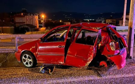 Otomobil elektrik direğine çarptı, baba ile oğlu yaşamını yitirdi
