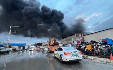 Mersin'de geri dönüşüm tesisinde yangın. Dumanlar gökyüzünü kapladı