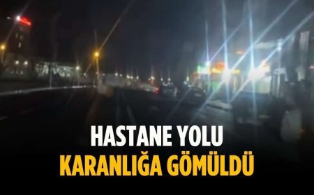 Hastane yolu karanlığa gömüldü