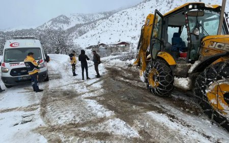 Yolları kardan kapanan köylerde rahatsızlanan hastalar hastanelere ulaştırıldı
