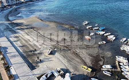 Tekirdağ'da deniz çekildi