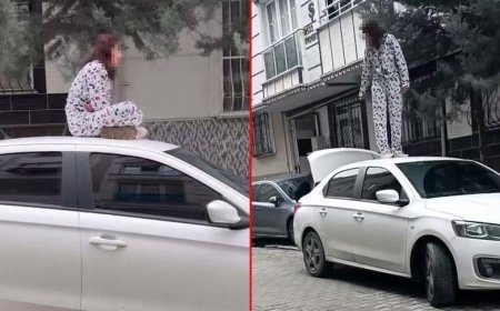 İstanbul’da sinir krizi geçiren kadın, otomobilin üzerine çıkarak zıpladı: Dua ediyordu