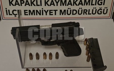 Kapaklı'da 2 ruhsatsız tabanca ele geçti