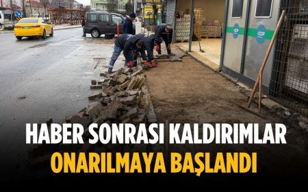 Haber sonrası kaldırımlar onarılmaya başlandı