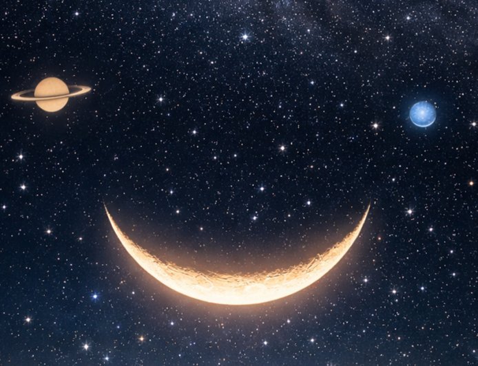 Gökyüzü bu akşam gülümsüyor. Ay, Satürn ve Neptün kavuşacak