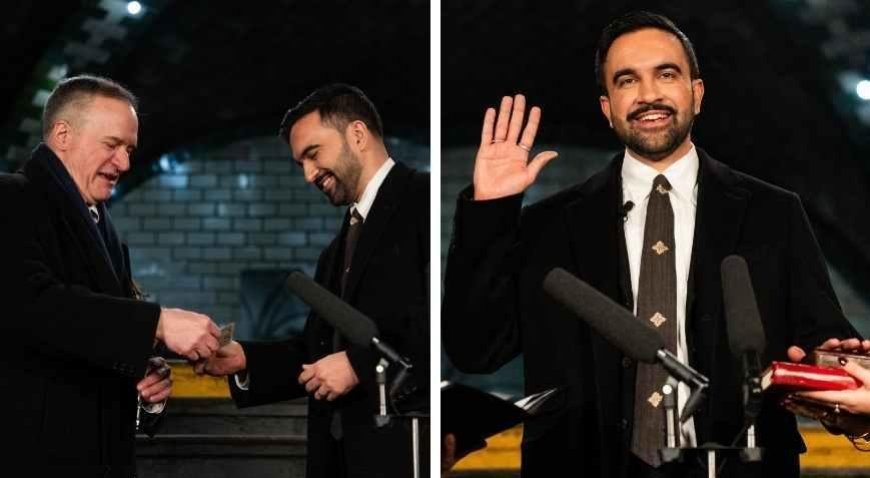 ABD'de de bir ilk! Mamdani Kur'an-ı Kerim'e el basarak yemin etti