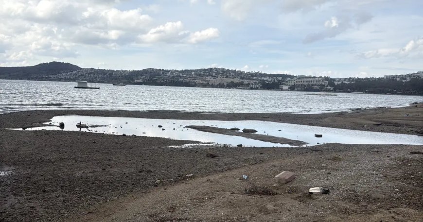 Bodrum’da korkutan görüntü. Deniz çekildi