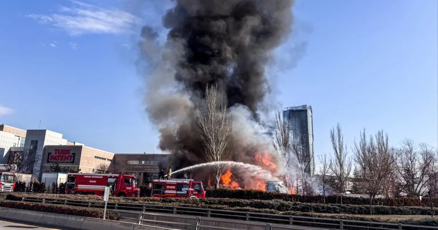 Ankara Emniyet Müdürlüğü otoparkında yangın