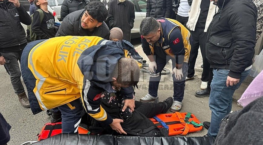 Bisikletin çarptığı kadın hastanelik oldu