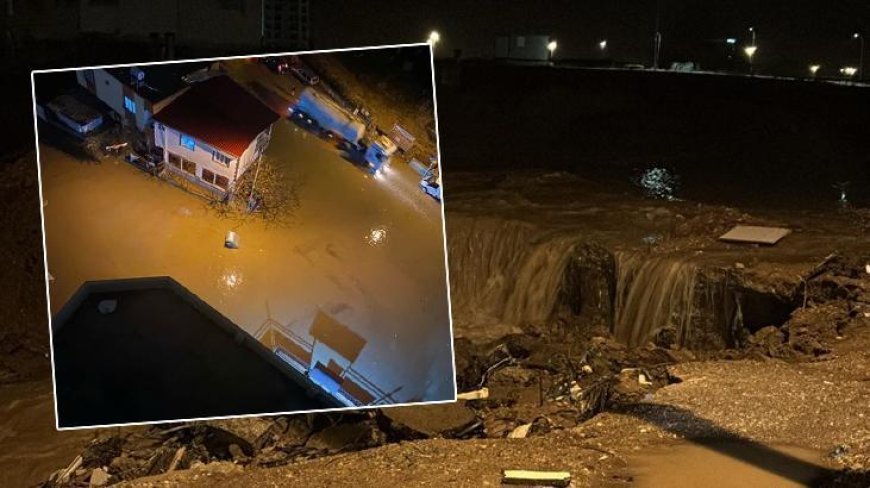 Adana’da şiddetli yağış! Yollar göle döndü, istinat duvarı çöktü