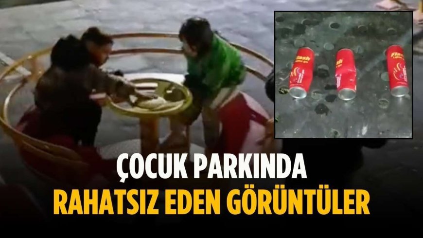 Çocuk parkında rahatsız eden görüntüler