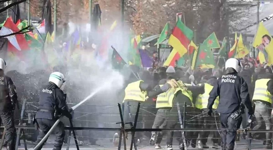 Avrupa'da sokaklar savaş alanına döndü! Zürih'ten Paris'e terör örgütü YPG/SDG yandaşlarına polisten sert müdahale