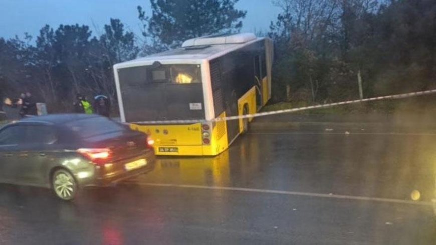 Yer: Arnavutköy! Yolcu dolu İETT otobüsü ormana uçtu