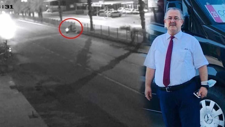 Skuterle karşıya geçerken can verdi! Emekli polisin hayatını kaybettiği kaza kamerada