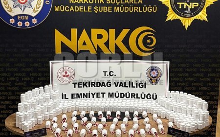 Çorlu'da 2 'torbacı' tutuklandı, 26 bin 730 sentetik ecza ele geçirildi
