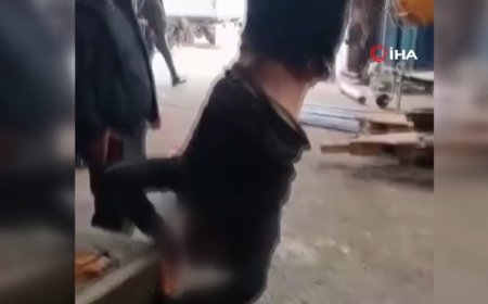 Zihinsel engelli şahsı ayağından vince asanlar gözaltına alındı