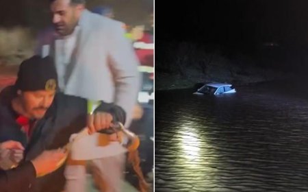 Adıyaman’da sel felaketi! Otomobil suya gömüldü, vatandaşlar halatlarla kurtarıldı