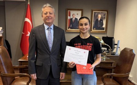 Genç sporcuya gurur veren ödül