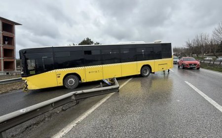 İETT otobüsü bariyere çarparak yoldan çıktı