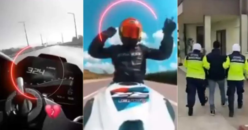 Otobanda 324 kilometre hıza ceza