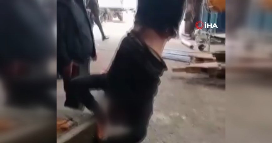 Zihinsel engelli şahsı ayağından vince asanlar gözaltına alındı