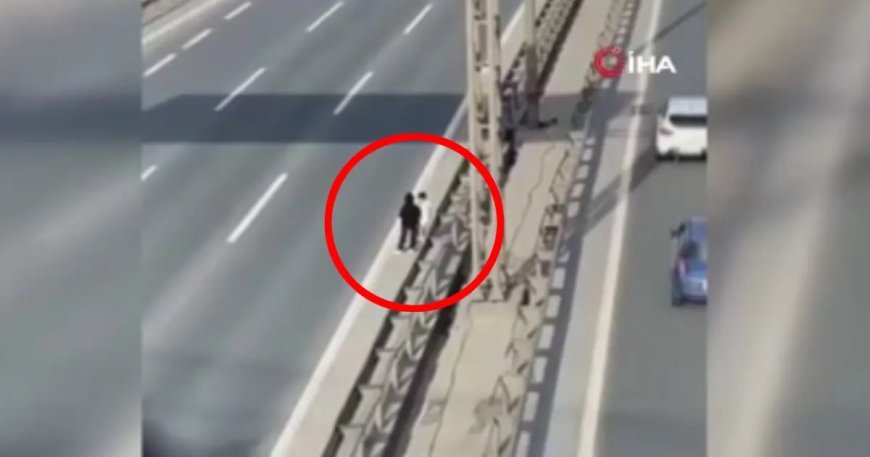 TEM Otoyolu'nda çocukların tehlikeli yolculuğu