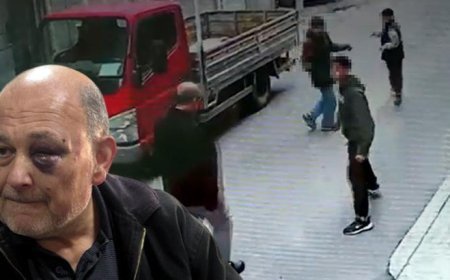 Sokak ortasında taşlı yumruklu darp! 3 çocuğun yaşlı adama saldırısı kamerada